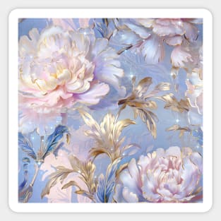 White and Blue Floral Pattern for Mother Sticker